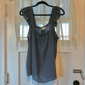 Tank top with ruffle straps